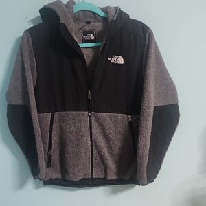 The North Face Black and Gray Puffer Jacket with Hood